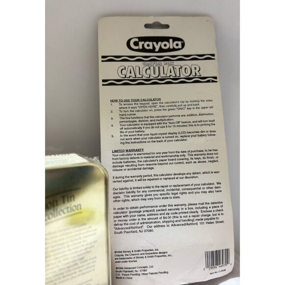 Vintage 1994 Crayola Crayon Box Calculator NIB RARE 91 Binney & Smith Lmt Ed USA - Picture 4 of 4